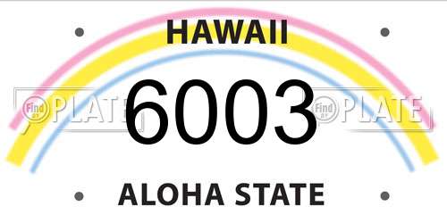 6003 Hawaii License Plate