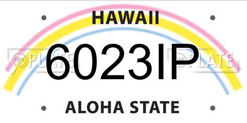 6023IP Hawaii License Plate