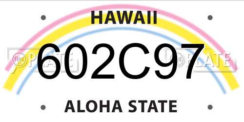 602C97 Hawaii License Plate
