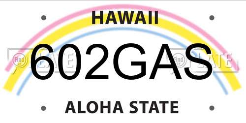 602GAS Hawaii License Plate