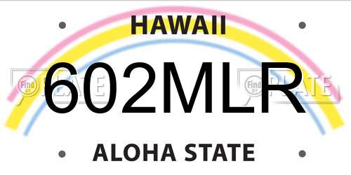 602MLR Hawaii License Plate