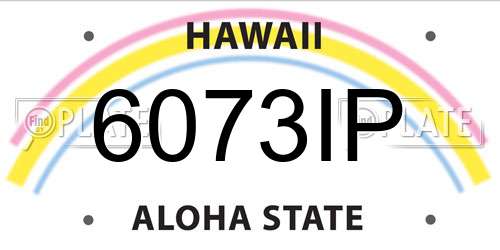 6073IP Hawaii License Plate