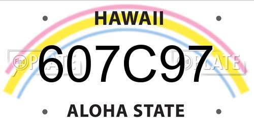 607C97 Hawaii License Plate