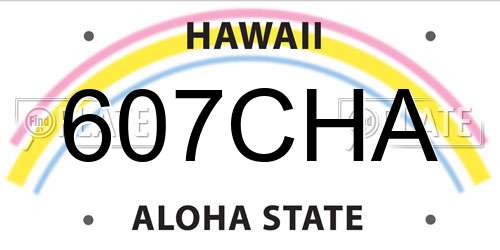 607CHA Hawaii License Plate