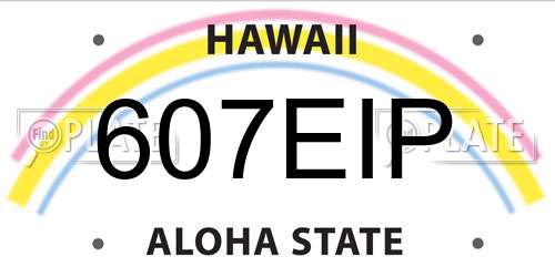 607EIP Hawaii License Plate