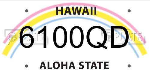6100QD Hawaii License Plate