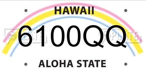 6100QQ Hawaii License Plate