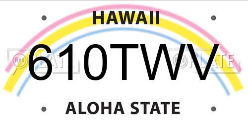 610TWV Hawaii License Plate
