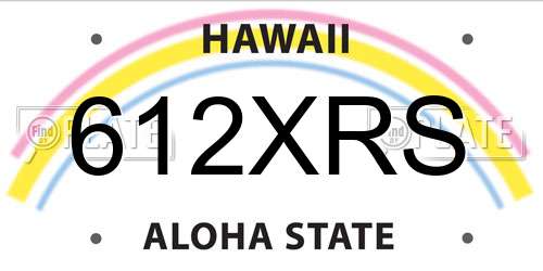 612XRS Hawaii License Plate