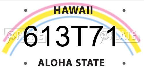 613T71 Hawaii License Plate
