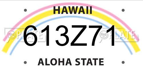 613Z71 Hawaii License Plate