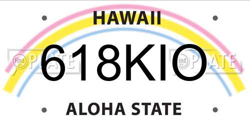 618KIO Hawaii License Plate