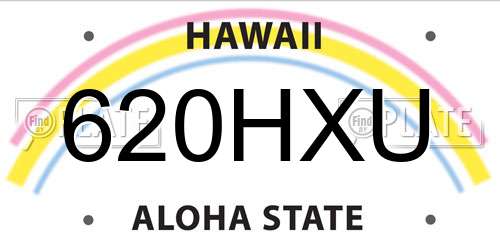 620HXU Hawaii License Plate