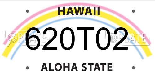 620T02 Hawaii License Plate