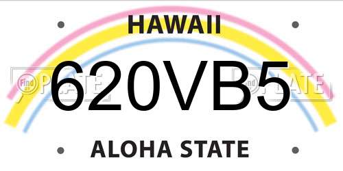 620VB5 Hawaii License Plate