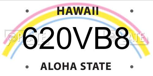 620VB8 Hawaii License Plate