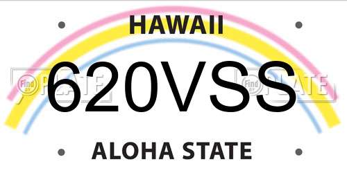 620VSS Hawaii License Plate