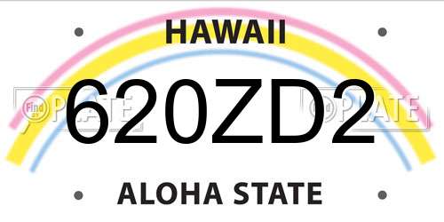 620ZD2 Hawaii License Plate