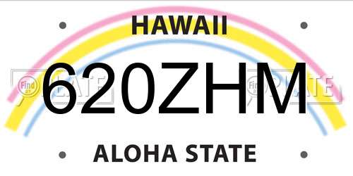 620ZHM Hawaii License Plate