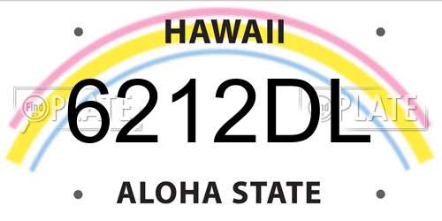 6212DL Hawaii License Plate