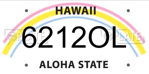 6212OL Hawaii License Plate