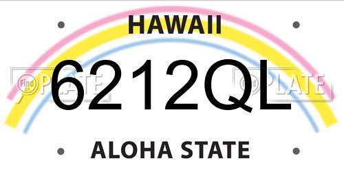 6212QL Hawaii License Plate