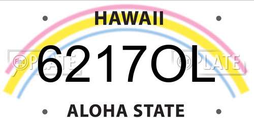 6217OL Hawaii License Plate