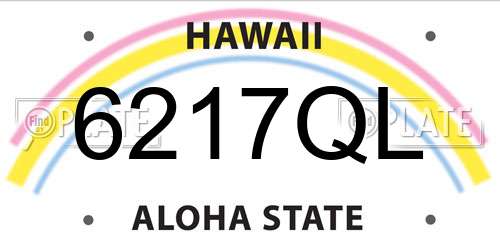 6217QL Hawaii License Plate
