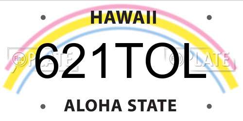 621TOL Hawaii License Plate