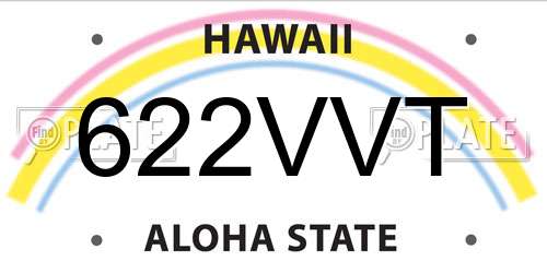 622VVT Hawaii License Plate