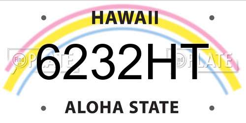6232HT Hawaii License Plate