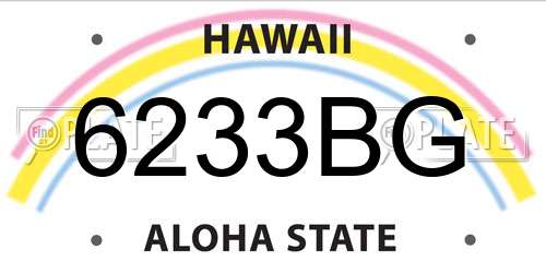 6233BG Hawaii License Plate