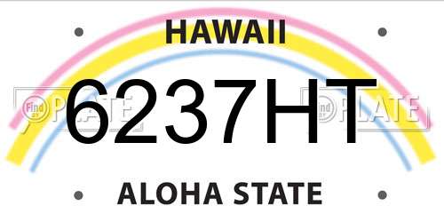 6237HT Hawaii License Plate