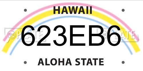 623EB6 Hawaii License Plate