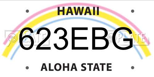 623EBG Hawaii License Plate