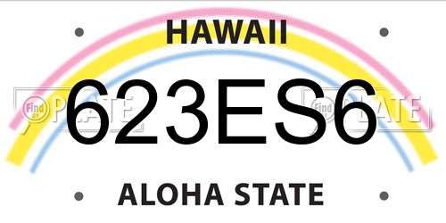623ES6 Hawaii License Plate