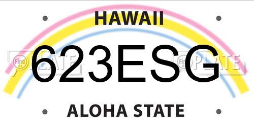 623ESG Hawaii License Plate