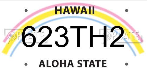 623TH2 Hawaii License Plate