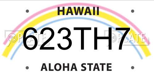 623TH7 Hawaii License Plate