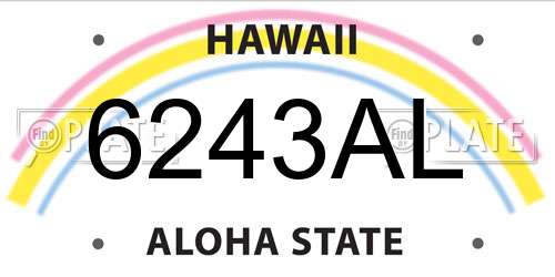 6243AL Hawaii License Plate
