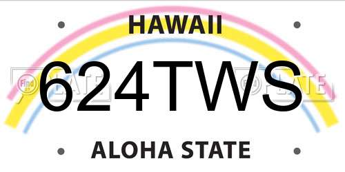624TWS Hawaii License Plate