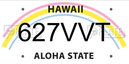 627VVT Hawaii License Plate