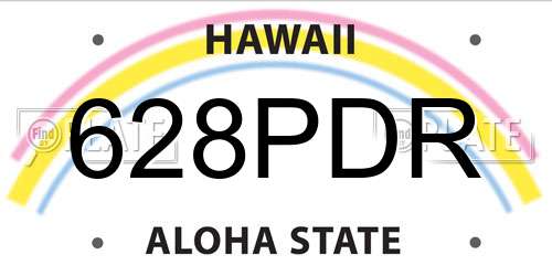 628PDR Hawaii License Plate