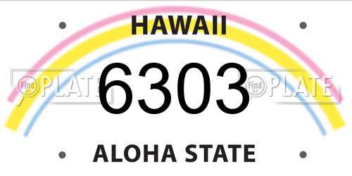 6303 Hawaii License Plate