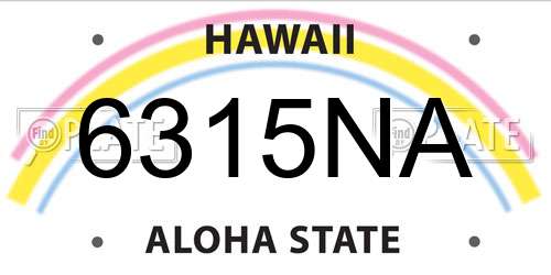 6315NA Hawaii License Plate