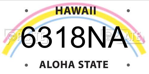 6318NA Hawaii License Plate