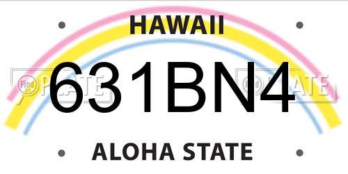 631BN4 Hawaii License Plate