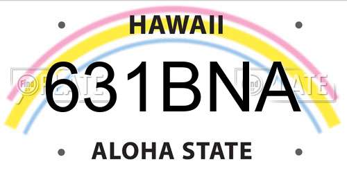 631BNA Hawaii License Plate