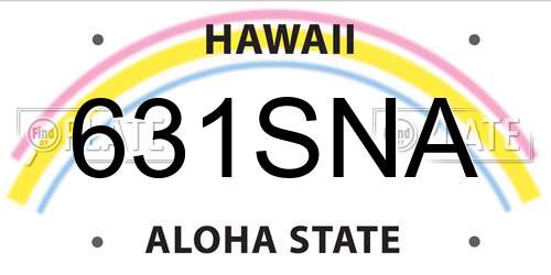 631SNA Hawaii License Plate