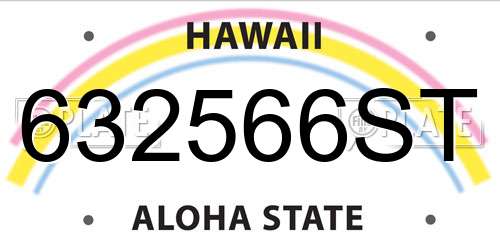 632566ST Hawaii License Plate